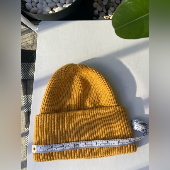 Zara Wool- Blend Beanie in Mustard Yellow - Picture 3 of 7